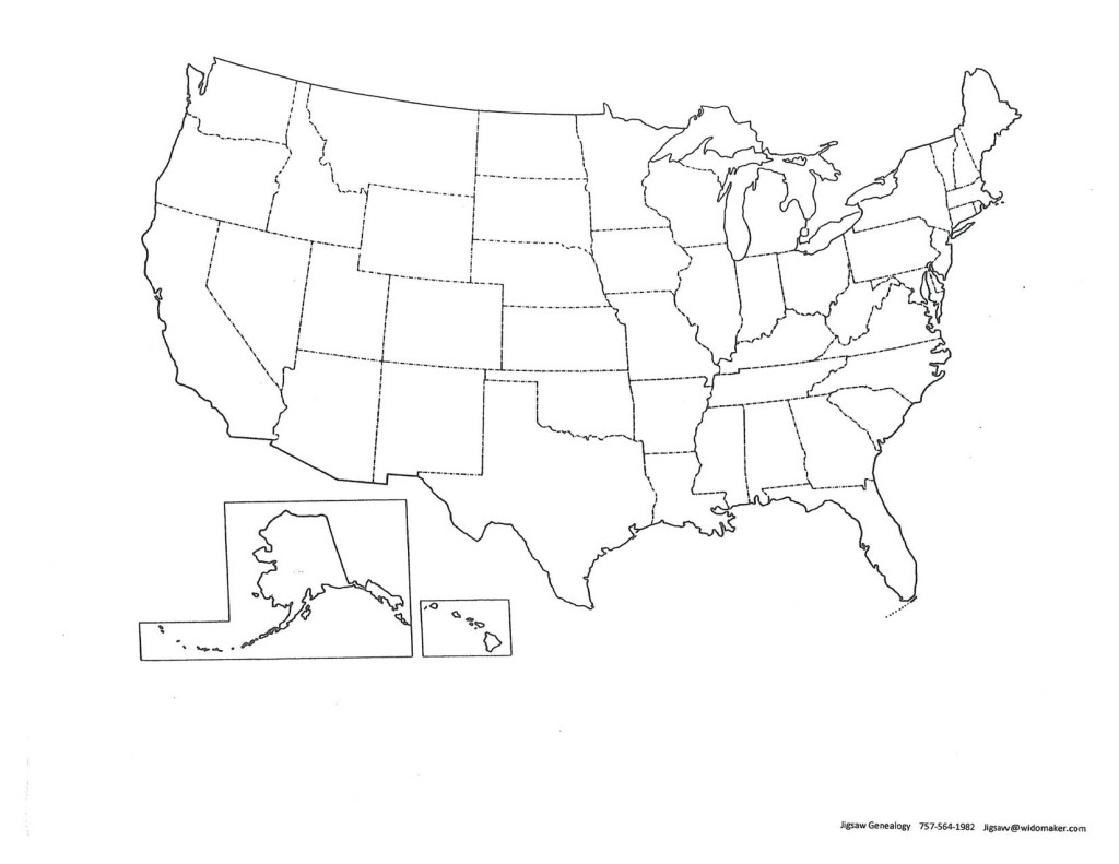 United States Map – Downloadable – Jigsaw-Genealogy