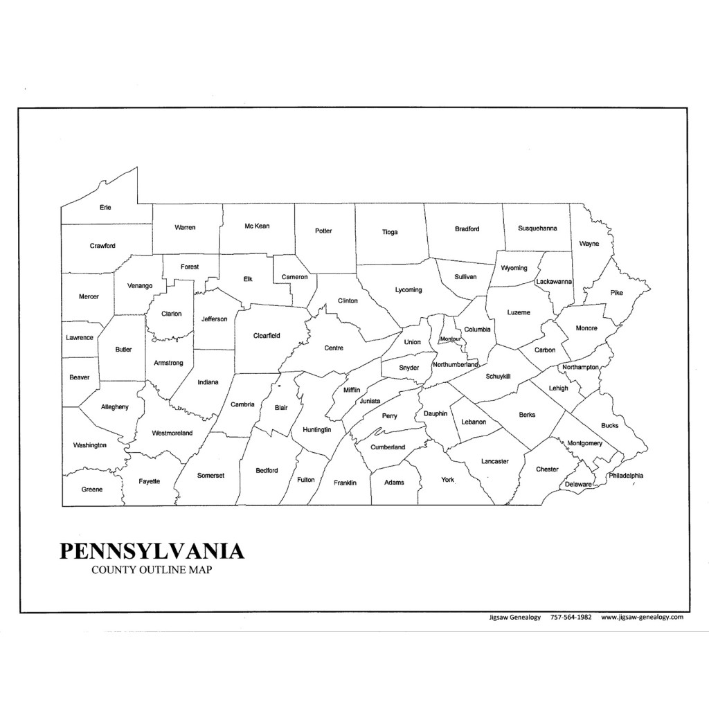 Pennsylvania County Map – Jigsaw-Genealogy