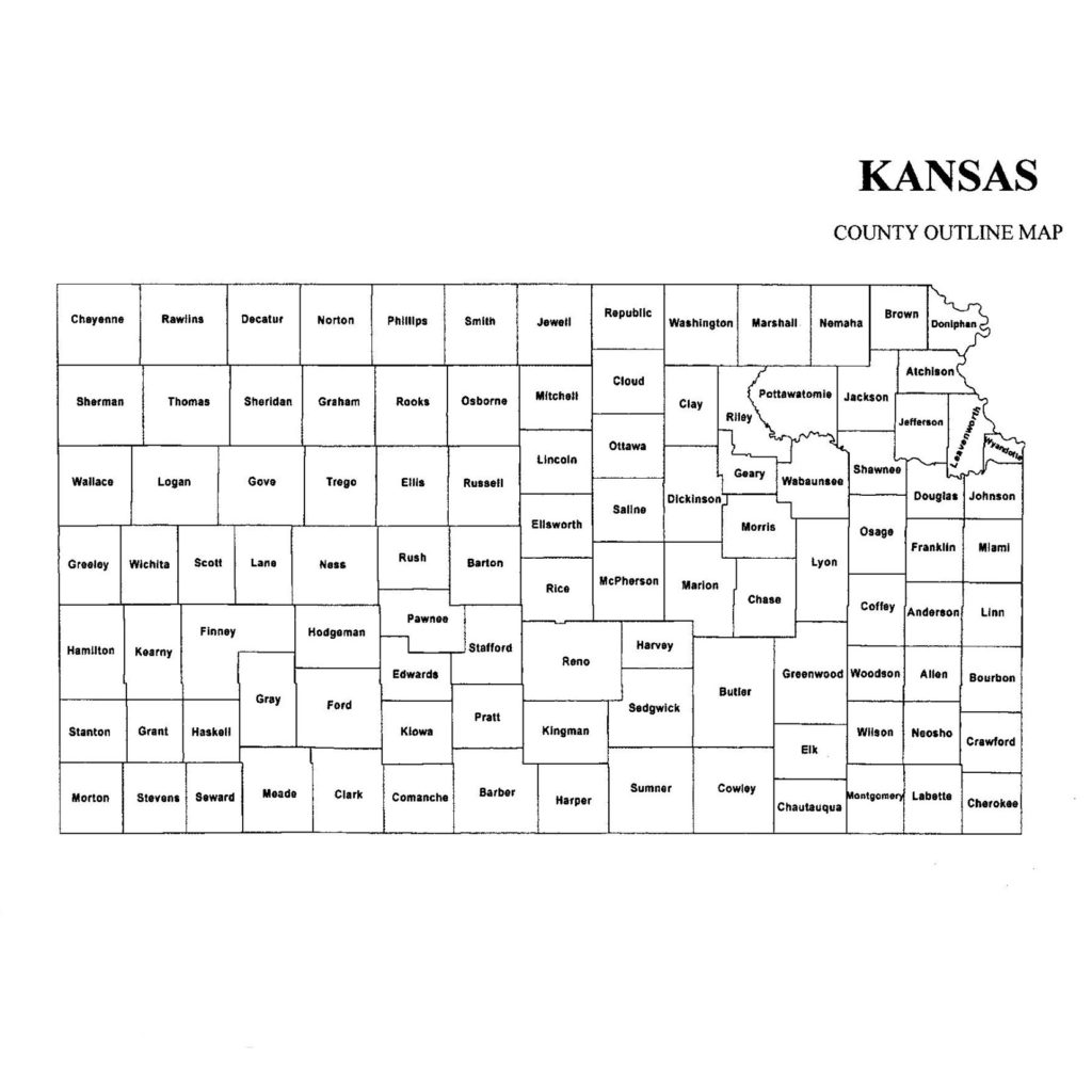 Kansas County Map – Jigsaw-Genealogy